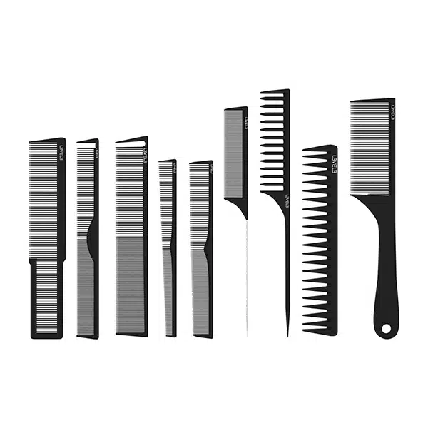 939541 SET 9 PEINES CARBON BARBER - Imagen 1